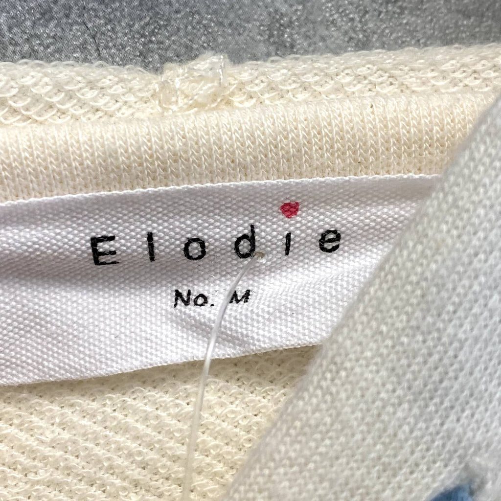 ELODIE Women's Off White Ombre Drawstring Pullover Hoodie SZ M