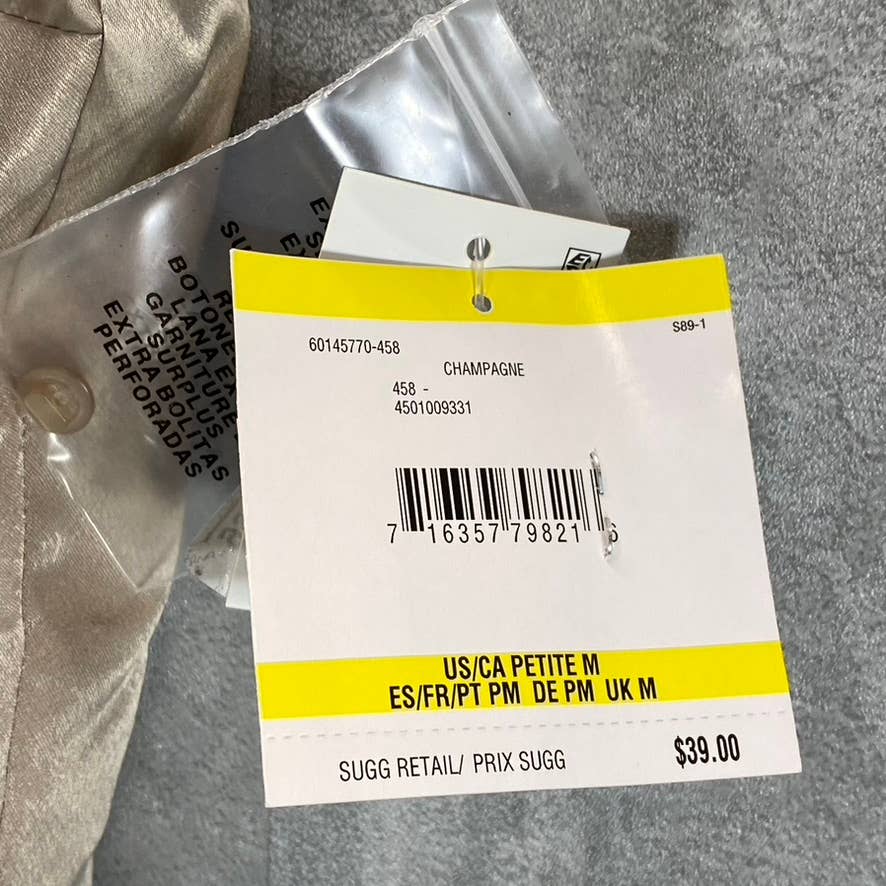 KASPER Women's Petite Champagne Scoop-Neck Sleeveless Keyhole Tank Top SZ PM