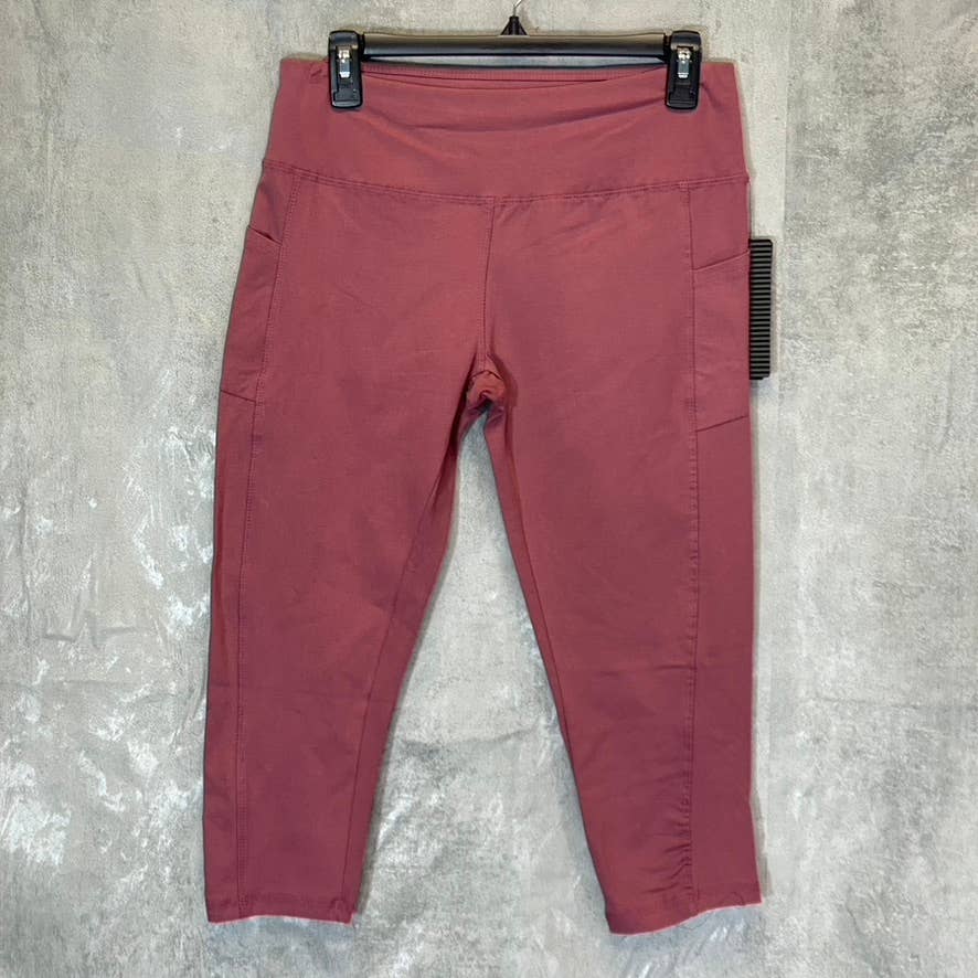 BEBE SPORT Women's Antic Rose Basic Solid Pull-On Capri Leggings SZ L