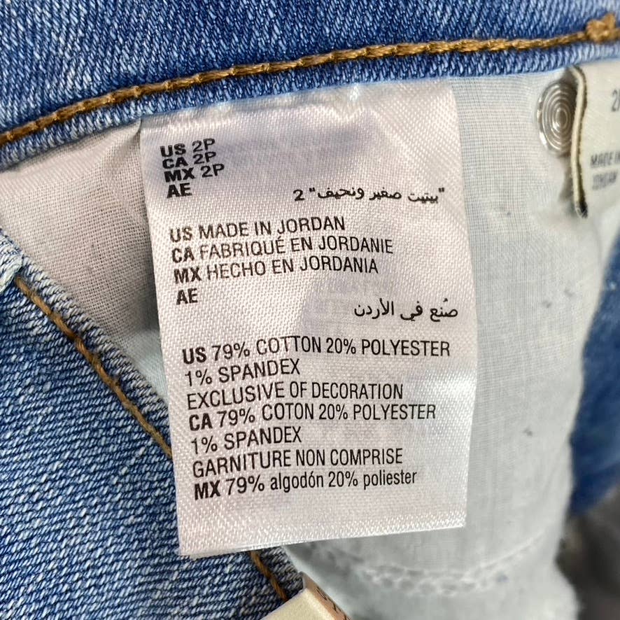 STYLE & CO Women's Petite Georgia Sky High-Rise Natural Straight-Leg Jeans SZ 2P