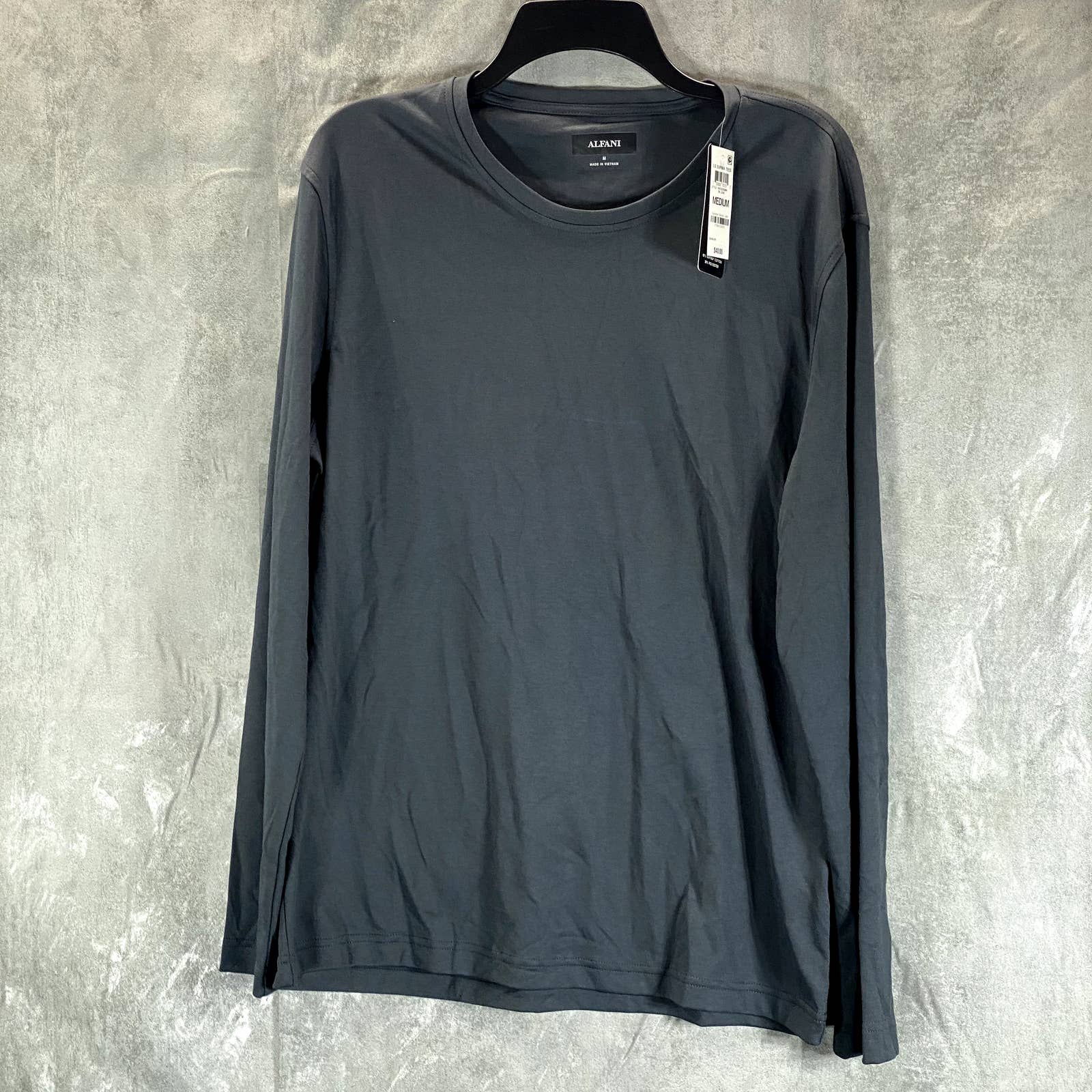 ALFANI Men's Dark Lead Regular-Fit Supima Cotton Crewneck T-Shirt SZ M