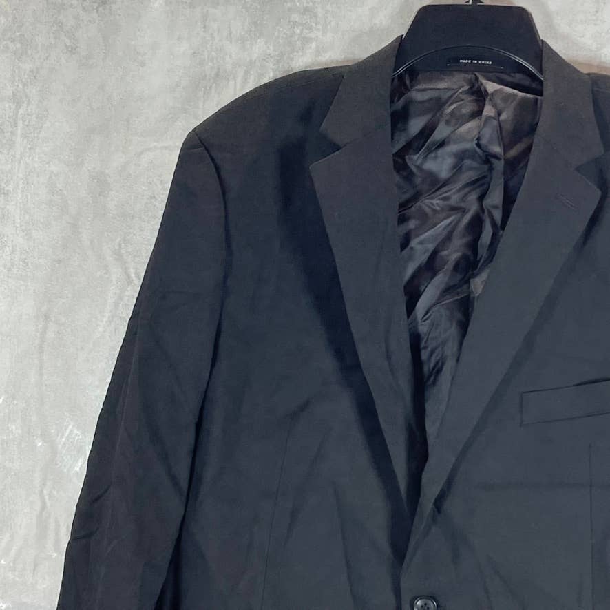 ALFANI Men's Solid Black Long Classic-Fit Stretch Two-Button Suit Jacket SZ 44L