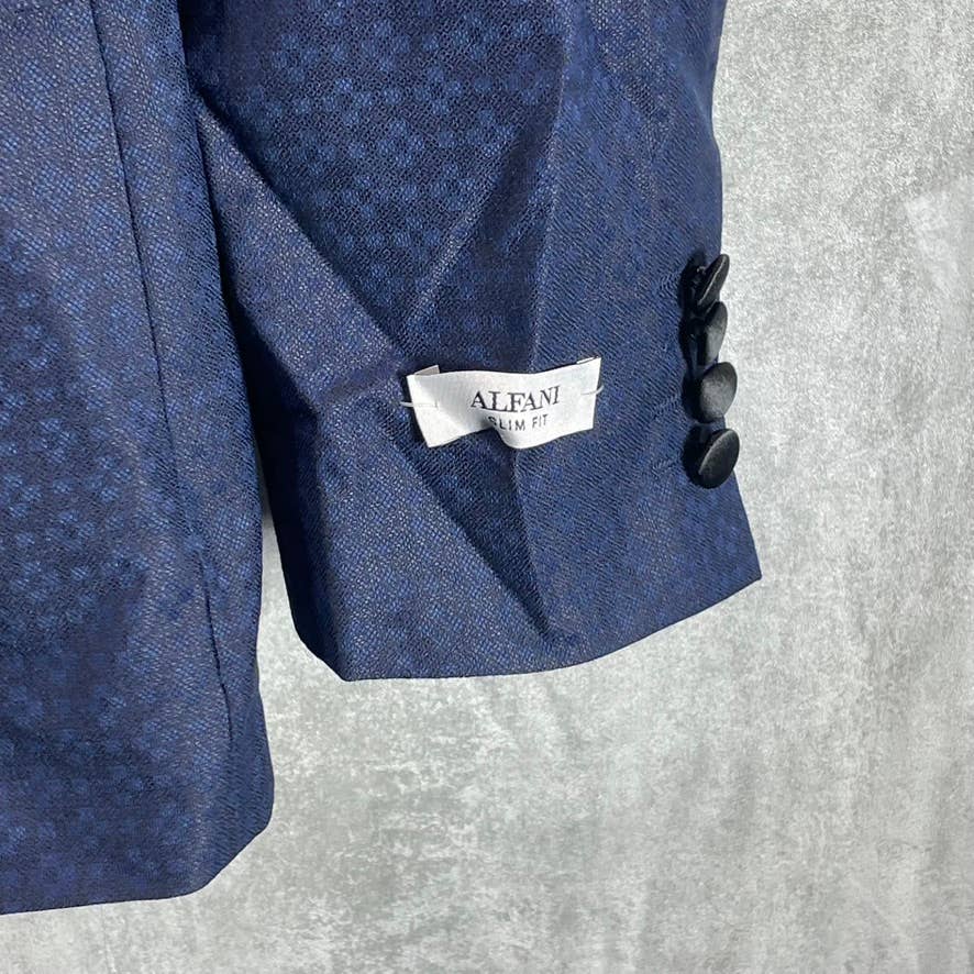 ALFANI Men's Blue Geometric Slim-Fit Stretch Two-Button Sport Coat SZ 38R