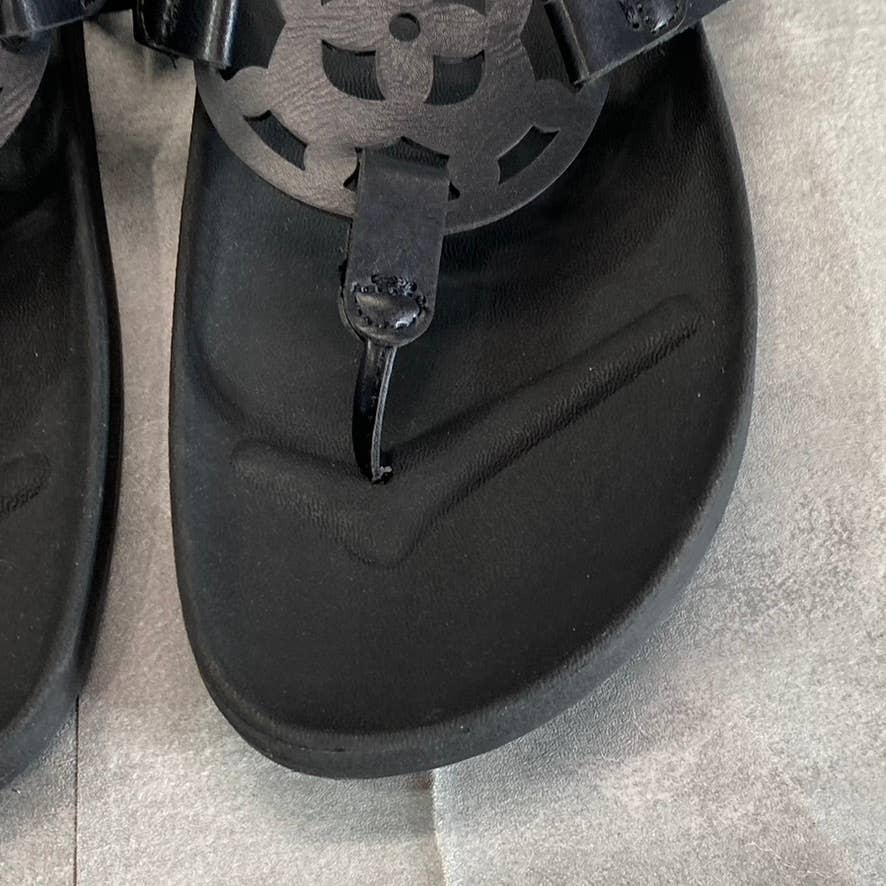 XOXO Women's Black Peace Geometric Design Slip-On Thong Sandals SZ 9.5