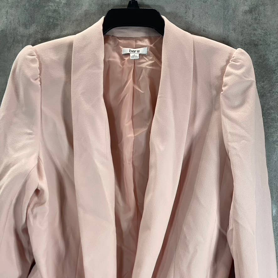 BAR III Women's Rosebud Textured Open-Front Shawl Collar Belted Blazer SZ L