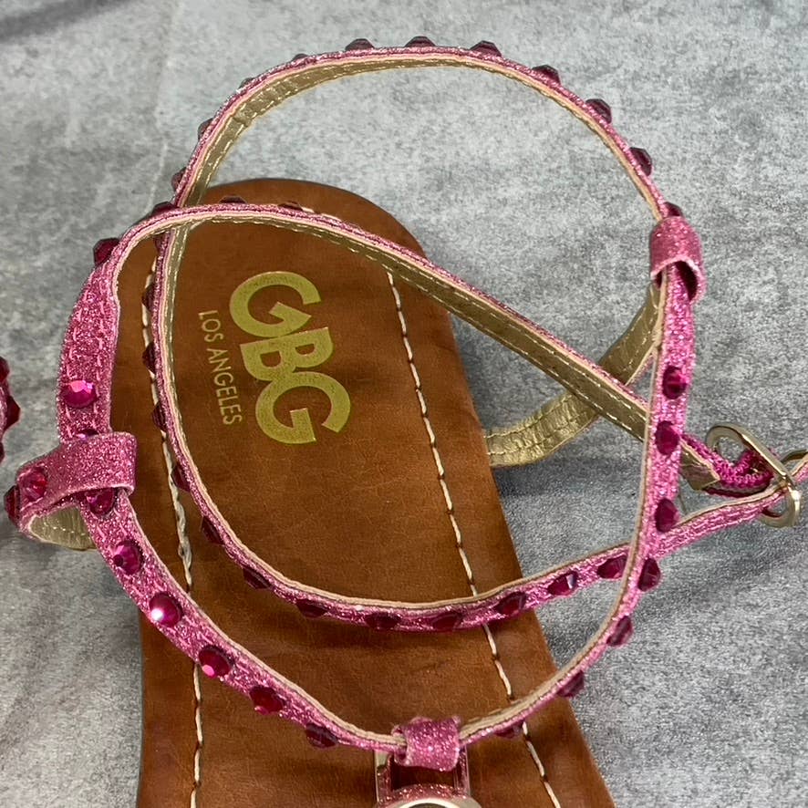 GBG LOS ANGELES Women's Pink Blossom Strappy Flat Sandals SZ 7.5