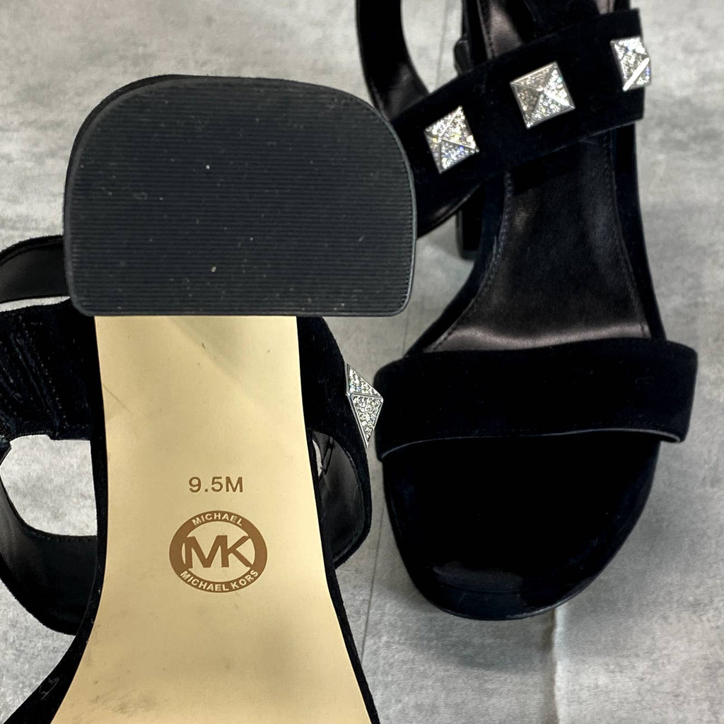 MICHAEL MICHAEL KORS Women's Black Wren Studded Platform Sandals SZ9.5