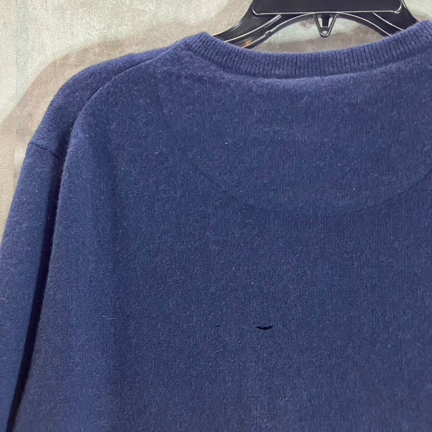 NORDSTROM Men's Navy Blazer V-Neck Cashmere Ribbed Trim Pullover SZ XL