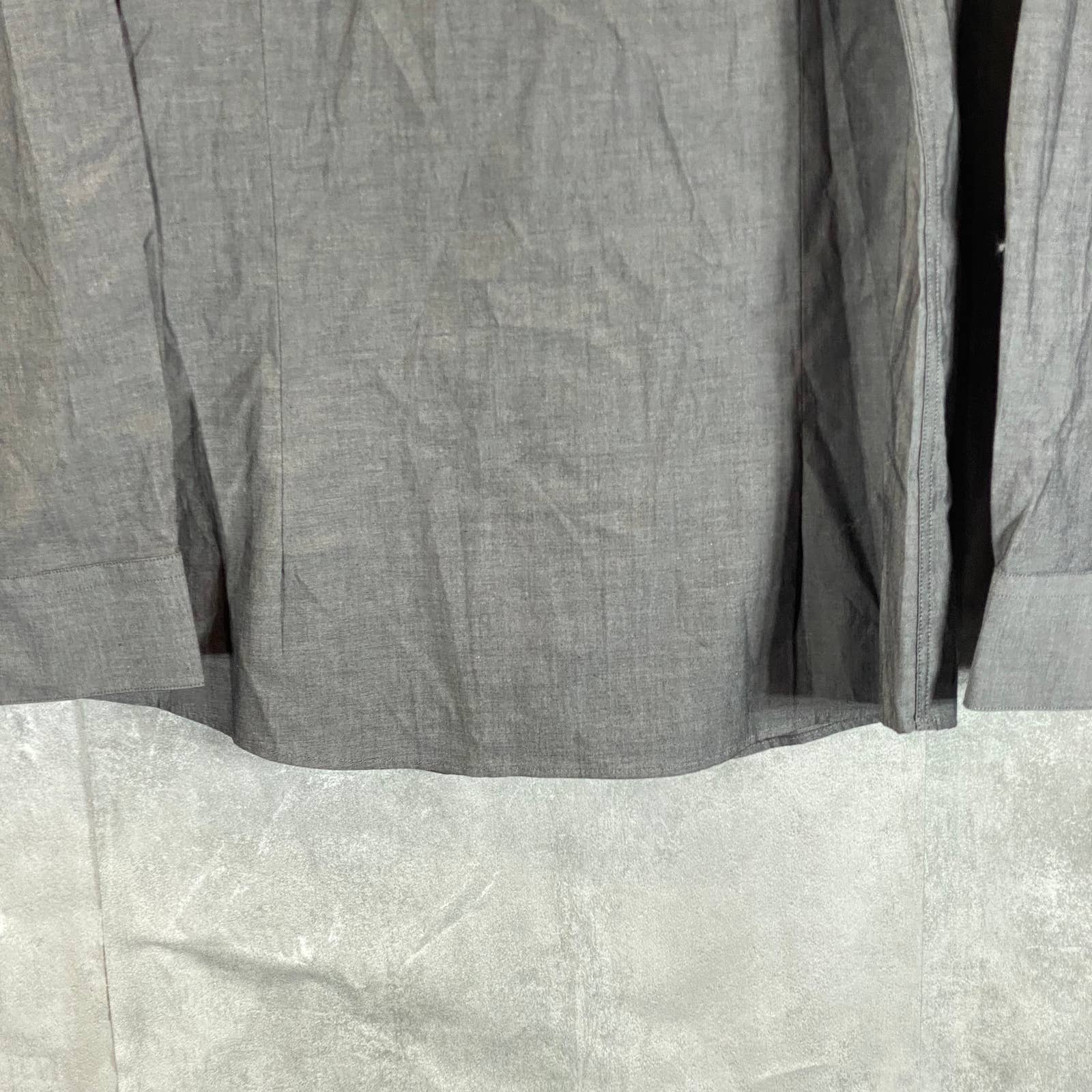 BAR III Men's Charcoal Chambray Slim-Fit Stretch Button-Up Long-Sleeve Shirt SZM