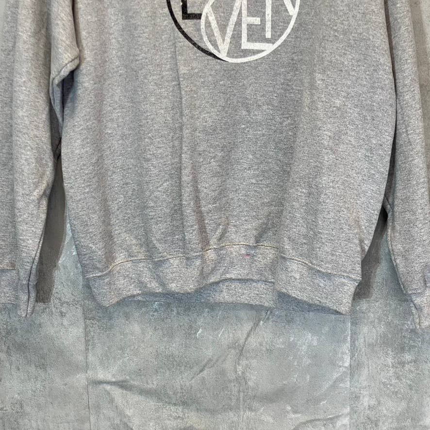 BP. Women's Gray Ying Yang Lover Graphic Crewneck Pullover Sweater SZ L