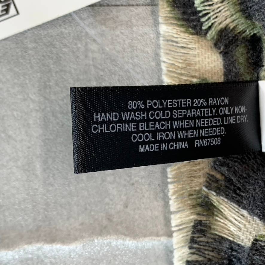 INC INTERNATIONAL CONCEPTS Women's Olive Leopard-Print Striped Wrap SZ OS