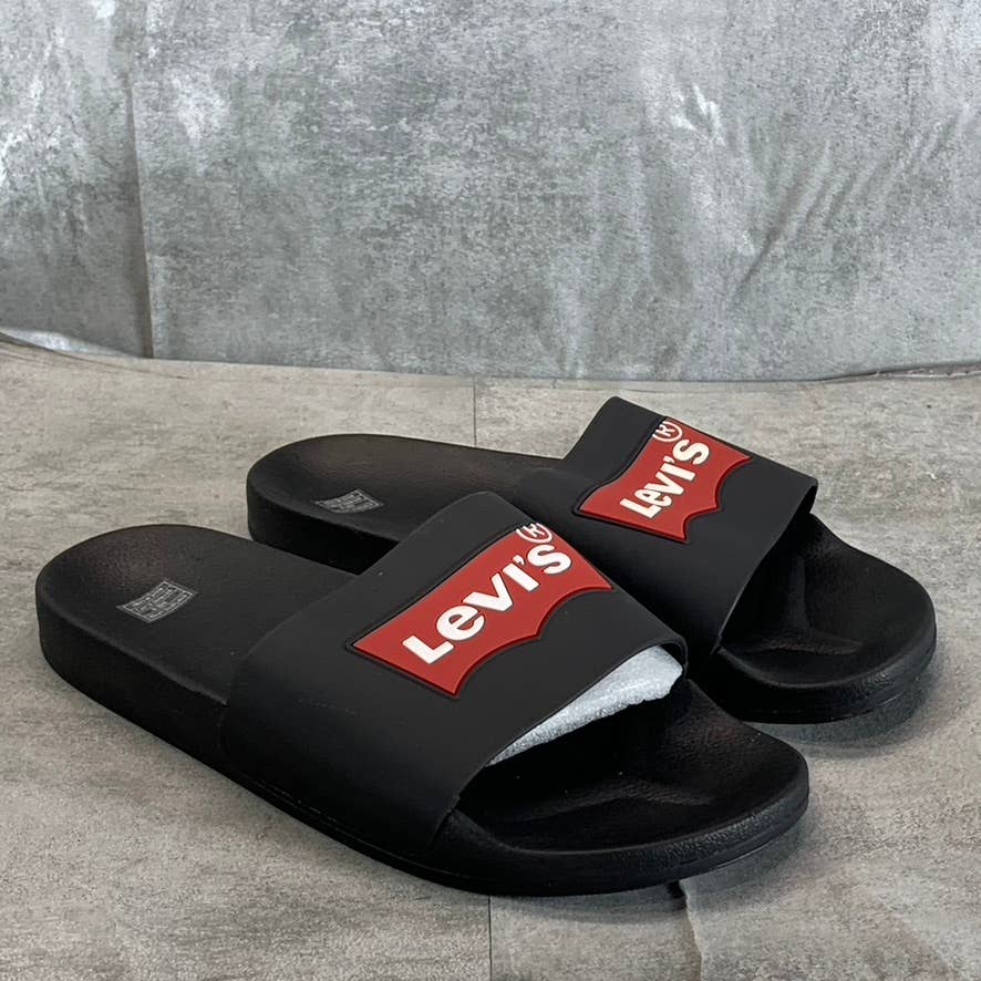 LEVI'S Women's Black Batwing Pool Slide 2 Slip-On Sandals SZ 10