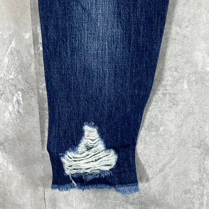 KANCAN Women's Blue High-Rise Boyfriend Distressed Denim Jeans SZ 1/24