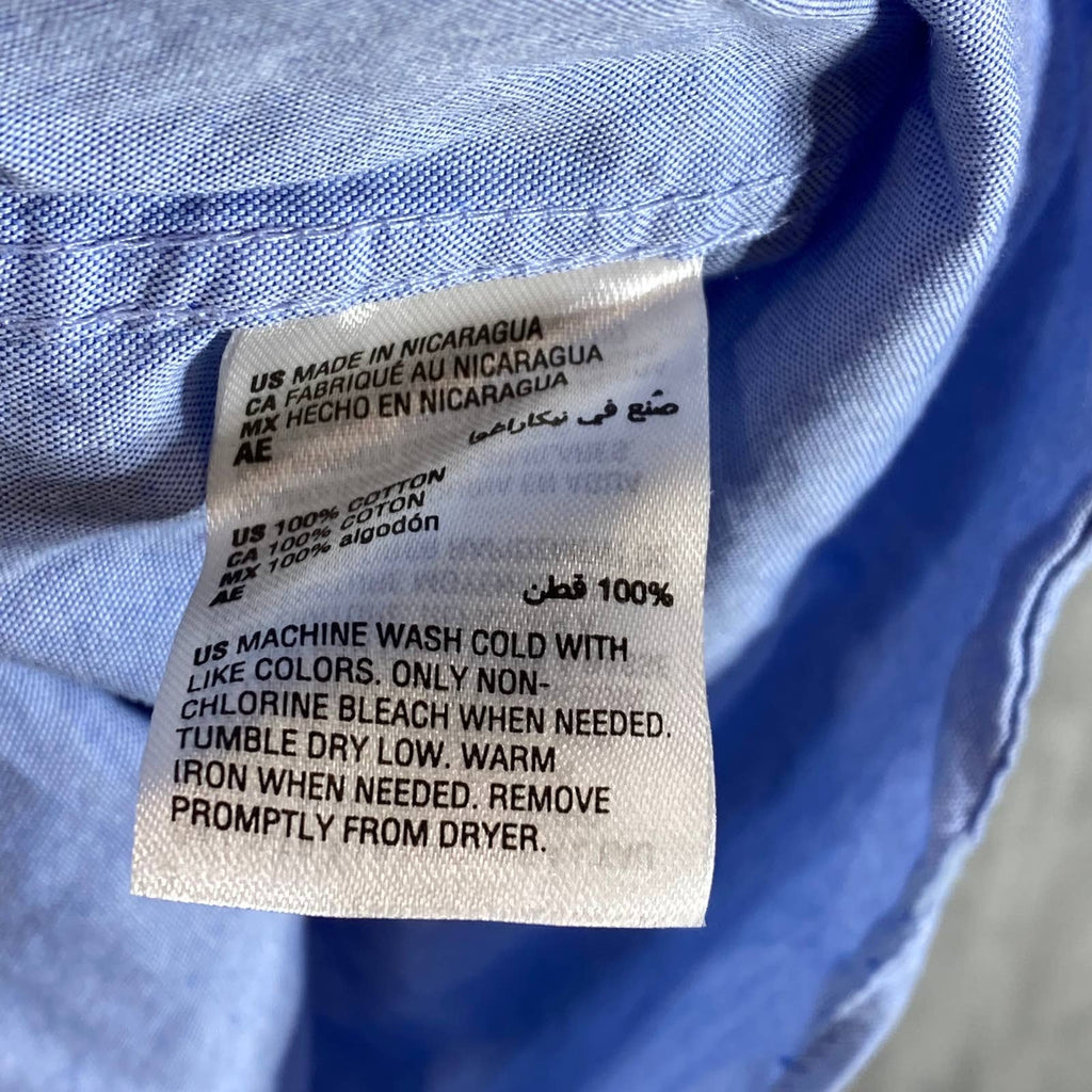 CLUB ROOM Men's Light Blue Regular-Fit Cotton Oxford Dress Shirt SZ 15.5 34/35