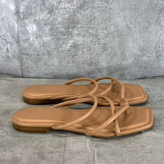 MARC FISHER LTD Women's Medium Natural Fiada Square-Toe Thong Sandals SZ 9