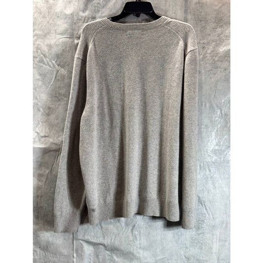 CALVIN KLEIN Men's Grey Merino Wool Regular-Fit Crewneck Pullover Sweater SZ XL