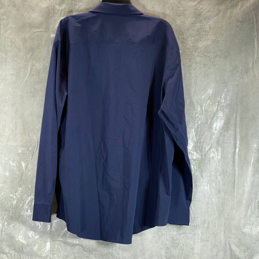 ALFANI Men's Navy Solid Regular-Fit Button-Up Dress Shirt SZ 16-16.5 36/37