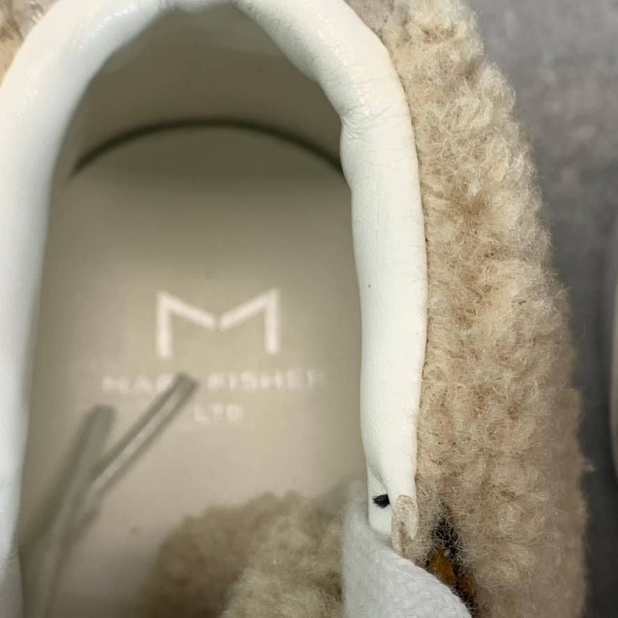 MARC FISHER LTD Women's Animal Print Beige Merin Faux-Fur Lace-Up Sneakers SZ 6