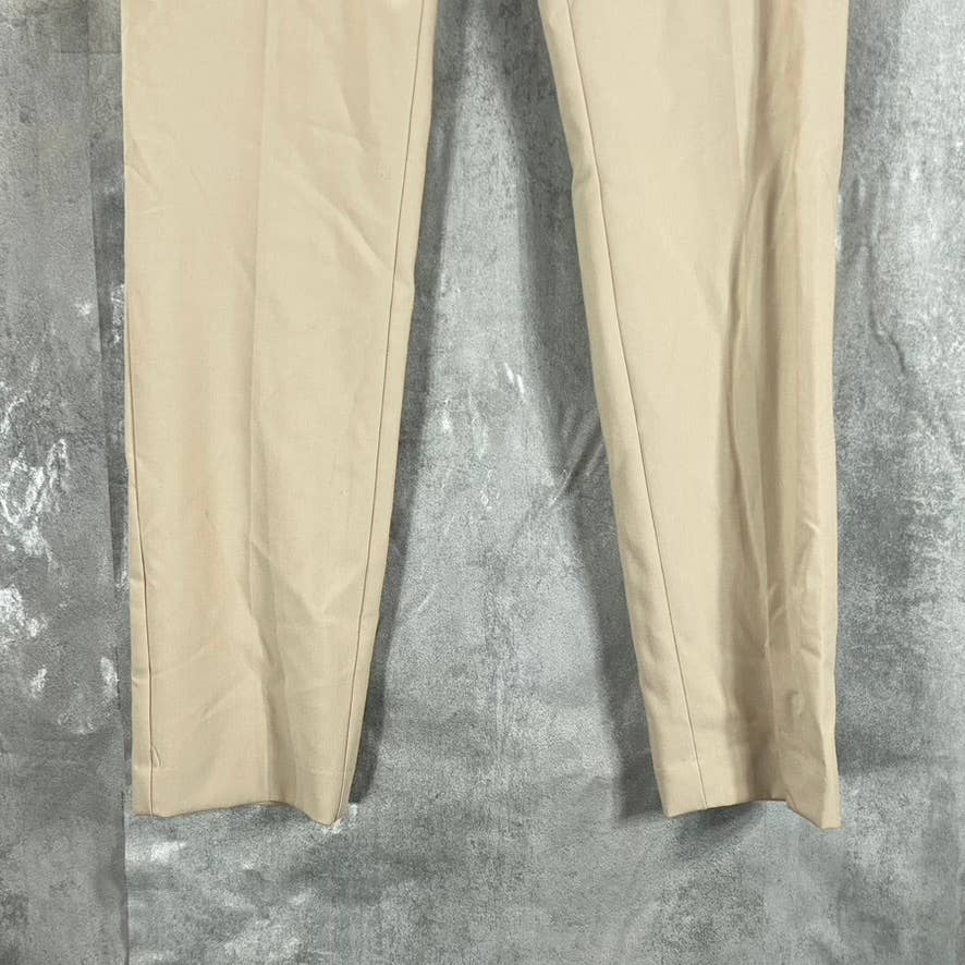 CALVIN KLEIN Women's Latte Zip-Pocket Mid-Rise Straight-Leg Pants SZ 4