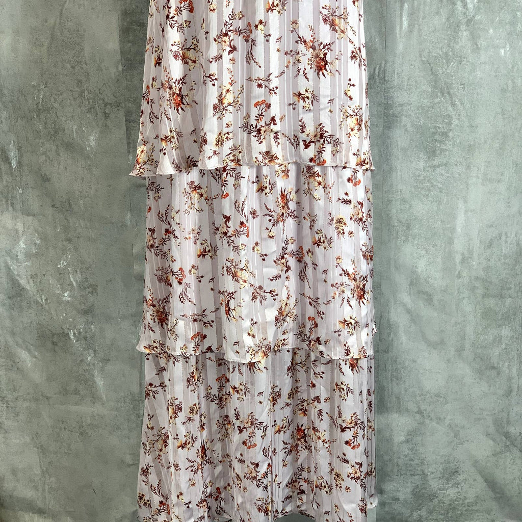 RACHEL RACHEL ROY Women's Ivory Floral Elaine Tiered V-Neck Maxi Dress SZ 2