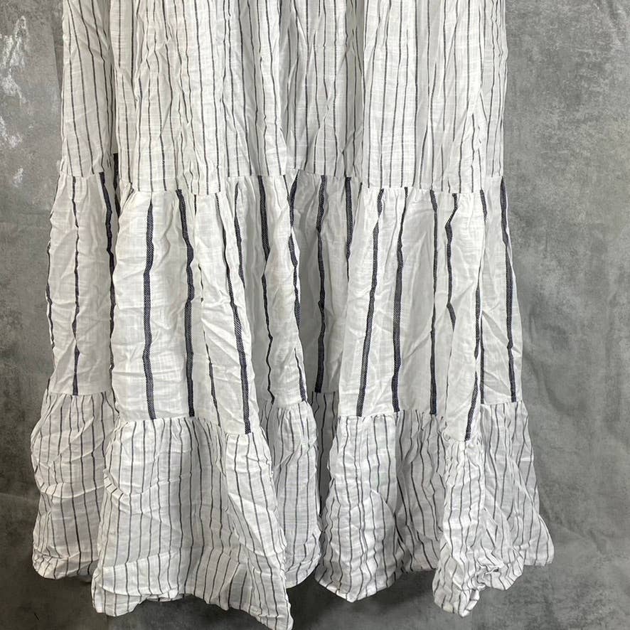 RILEY & RAE Women's Ultra White/Black Jill Striped Tie-Strap Maxi Dress SZ XS