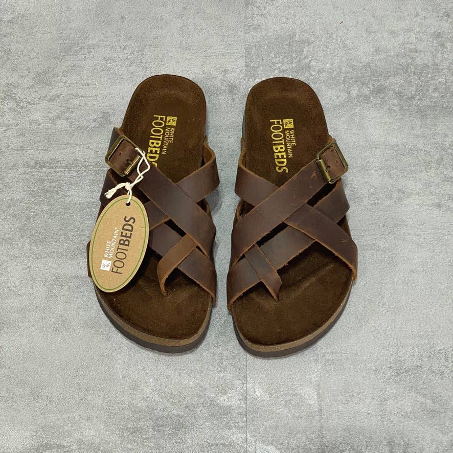 WHITE MOUNTAIN Brown Hobo Footbed Sandals SZ 5