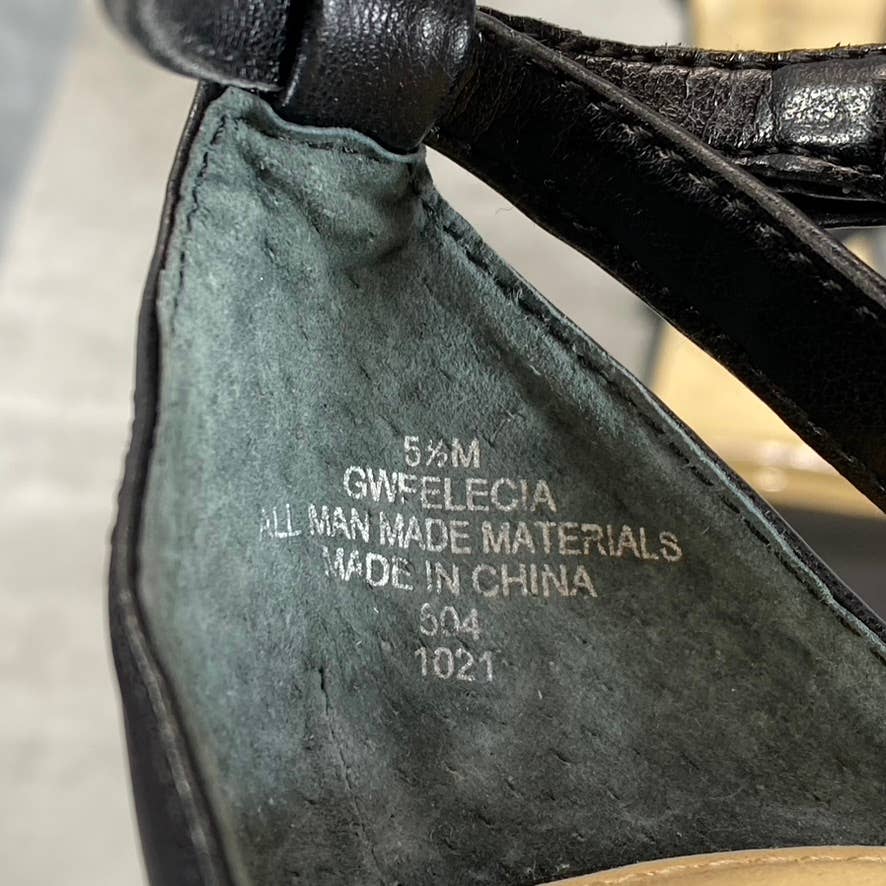 GUESS Women's Black Felicia Transparent Ankle-Strap Round-Toe Stiletto Sandals