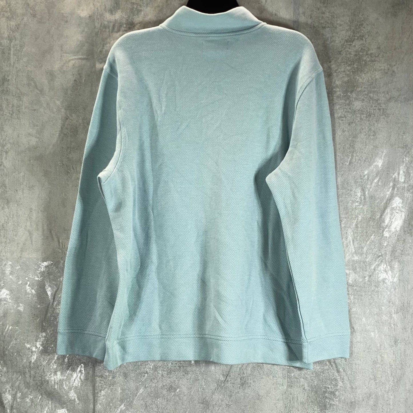 CLUB ROOM Men's Pale Glass Birdseye Mock-Neck Quarter-Zip Pullover Sweater SZ L