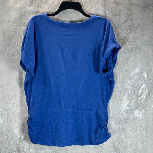 INC INTERNATIONAL CONCEPTS Blue Turf Pleated-Front Extended Cap Sleeve Top SZ XL