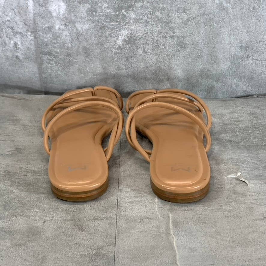 MARC FISHER LTD Women's Medium Natural Fiada Square-Toe Thong Sandals SZ 9