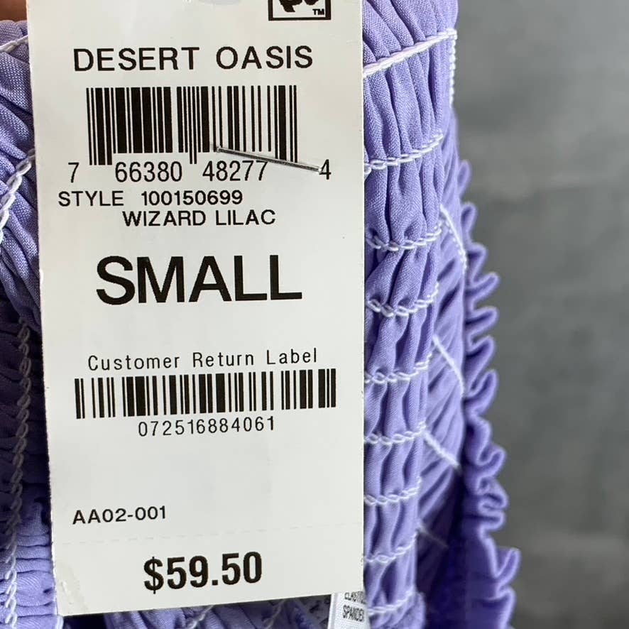 BAR III Women's Wizard Lilac Smocked Ruffle Tiered Pull-On Mini Skirt SZ S