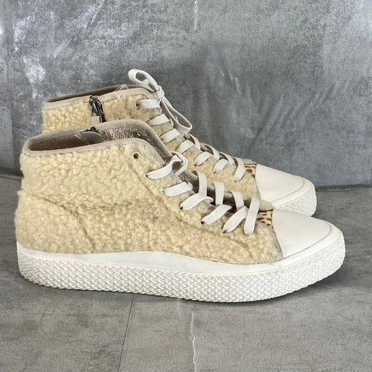 DOLCE VITA Women's Cream Multi Veola Plush Lifestyle Lace-Up Casual Sneaker SZ11