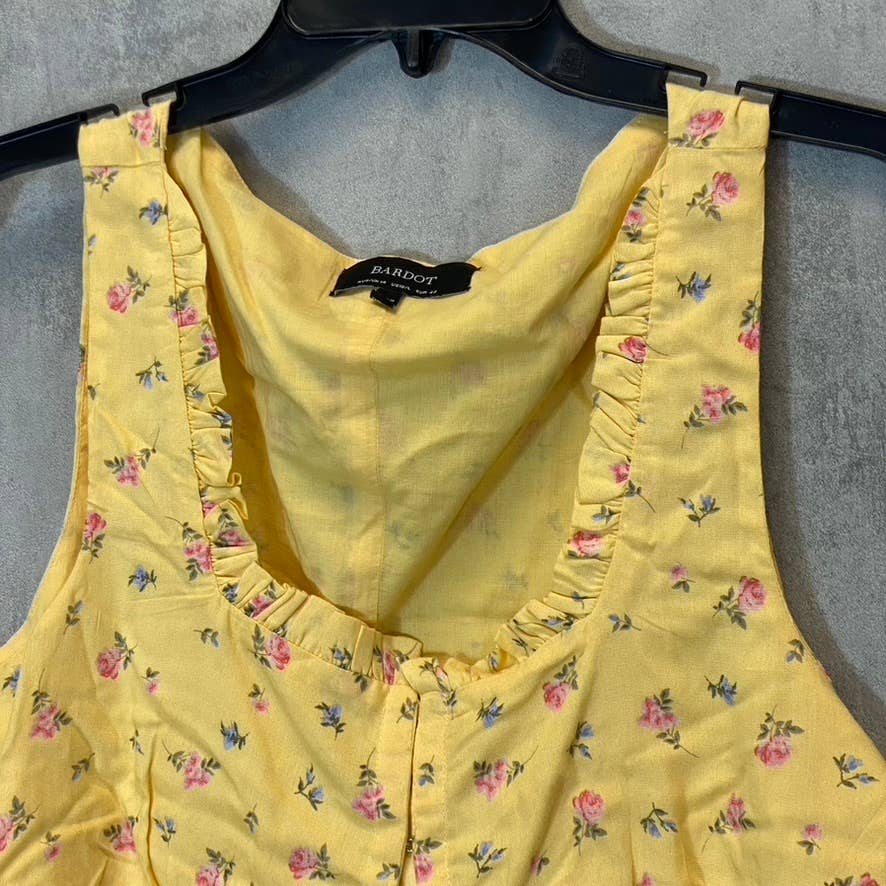 BARDOT Women's Yellow Ditsy Floral Crop Top Bustier Shirt SZ US10/L