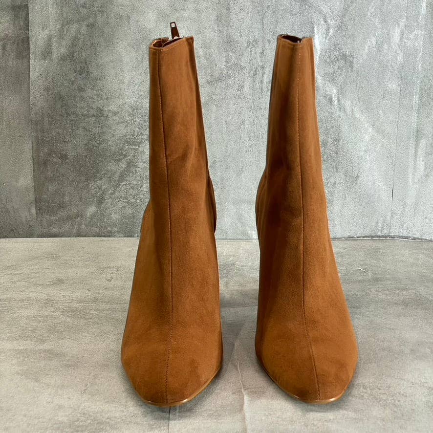 NEW YORK & COMPANY Women's Cognac Blake Narrow Calf Block Heel Boots SZ 8.5