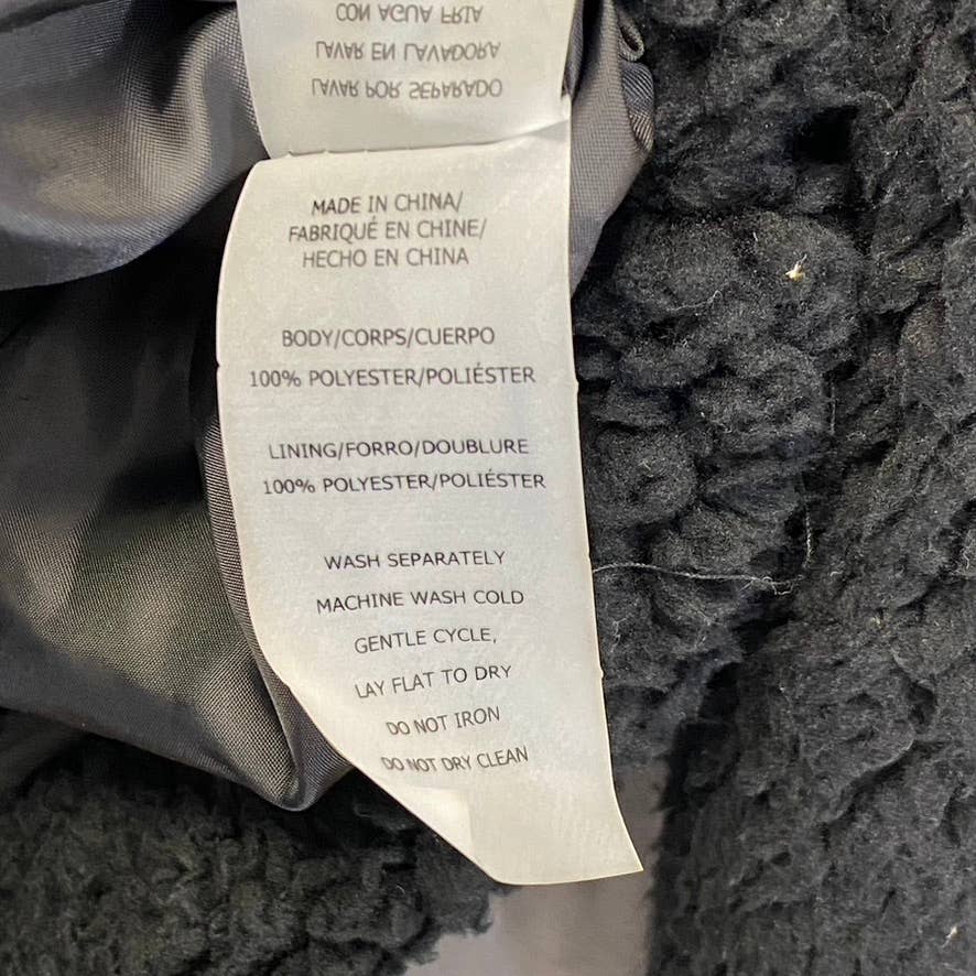 SAGE COLLECTIVE Women's Black Teddy Half Zip Jetsetter Faux Shearling Cropped Jacket SZ XS