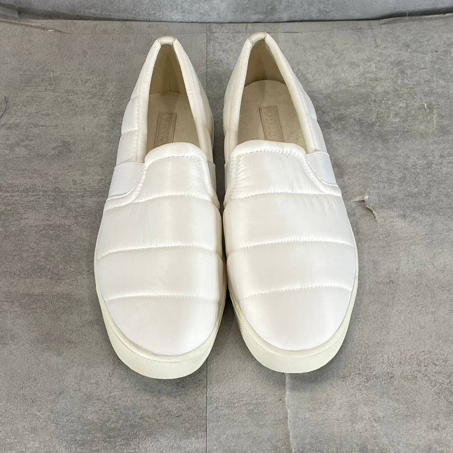 VINCE. Women's White Blair Quilted Round-Toe Slip-On Sneakers SZ 9