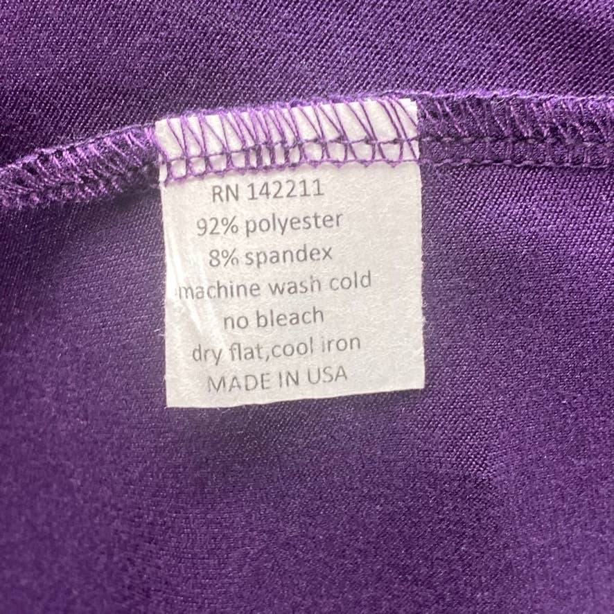 24SEVEN COMFORT APPAREL Purple Form Fitting Long Sleeve Side Slit Maxi Dress SZ XL