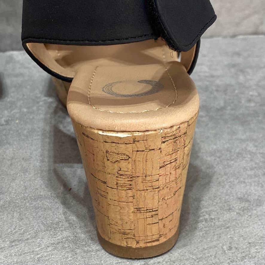 JOURNEE COLLECTION Black Jenice Wedge Sandal SZ 6.5