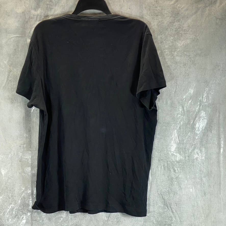 MICHAEL KORS Men's Black Basic Crewneck Embroidered Logo T-Shirt SZ L