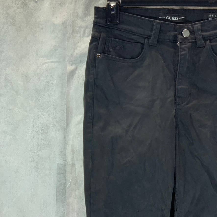 GUESS 1981 Women's Jet Black High-Rise Skinny Capri Jeans SZ S