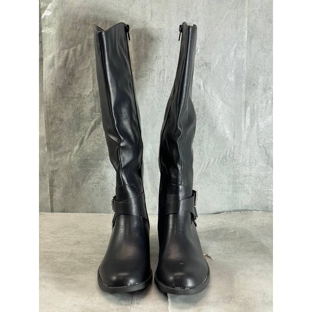 STYLE & CO Women's Black Marliee Full Side-Zip Round-Toe Tall Riding Boots SZ7.5