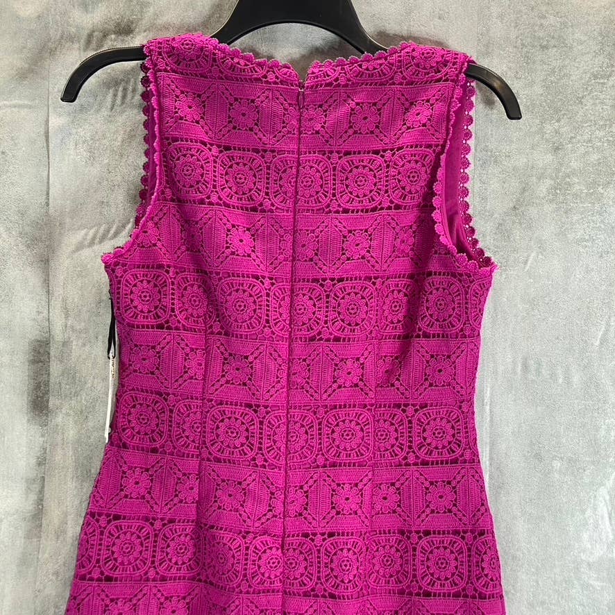 KENSIE Women's Orchid Crochet Lace Square-Neck Sleeveless Mini Shift Dress SZ 2