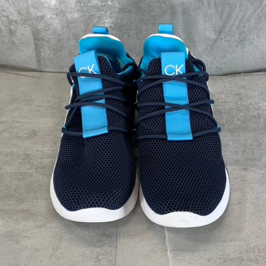 CALVIN KLEIN Women's Navy Blue Mesh Stefi Lace-Up Slip-On Athletic Sneakers SZ11