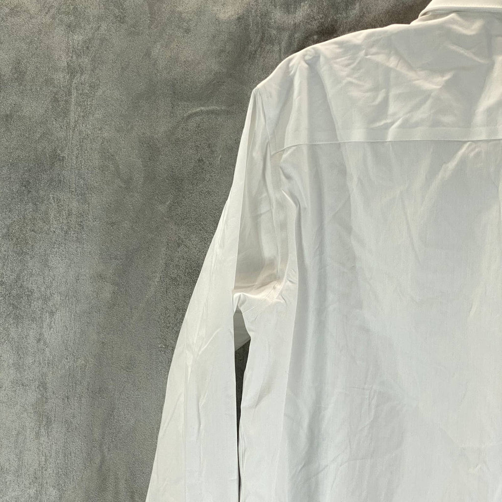 ALFANI Men's White Slim-Fit 2-Way Stretch Button-Up Long-Sleeve Dress Shirt SZ L