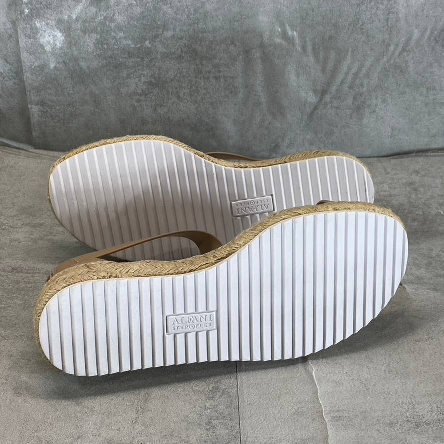 ALFANI Step 'N Flex Nude Moira Toe-Ring Espadrille Wedge Sandals SZ 7.5