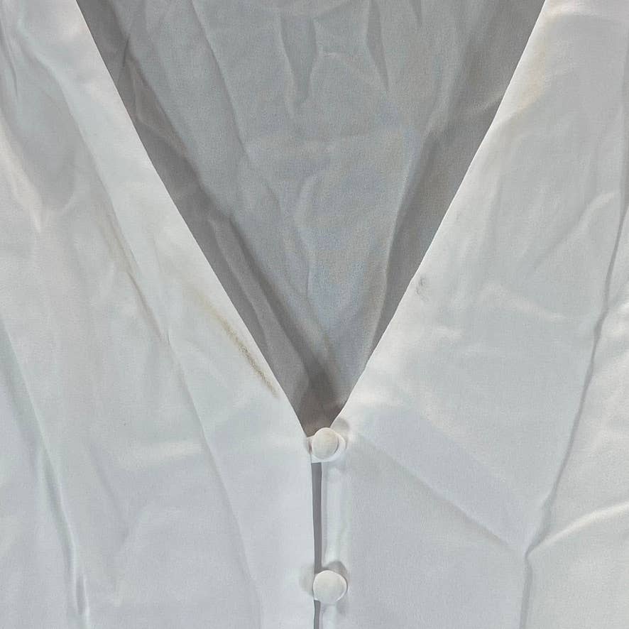 ALFANI Women's Brilliant White Poet V-Neck Button-Front Long-Sleeve Top SZ XL