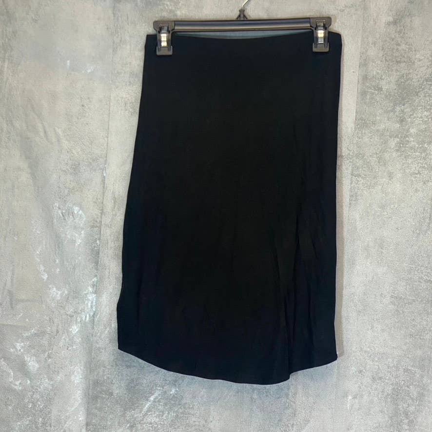 L'AGENCE Women's Solid Black Ruched Bodycon Mini Skirt SZ S