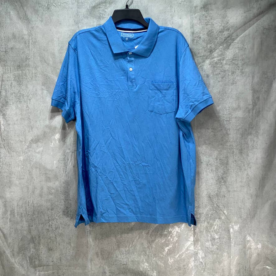 CLUB ROOM Pacific Coast Blue Solid Front Pocket Jersey Polo SZ XXL