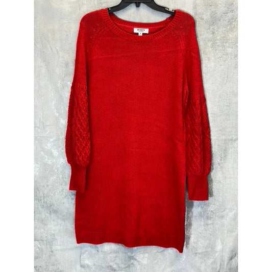 BB DAKOTA By Steve Madden Women's Crimson Red Crewneck Knit Sweater Dress SZ M