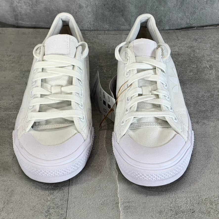 ADIDAS Women's Triple White Nizza Trefiol Lace-Up Sneakers SZ 6